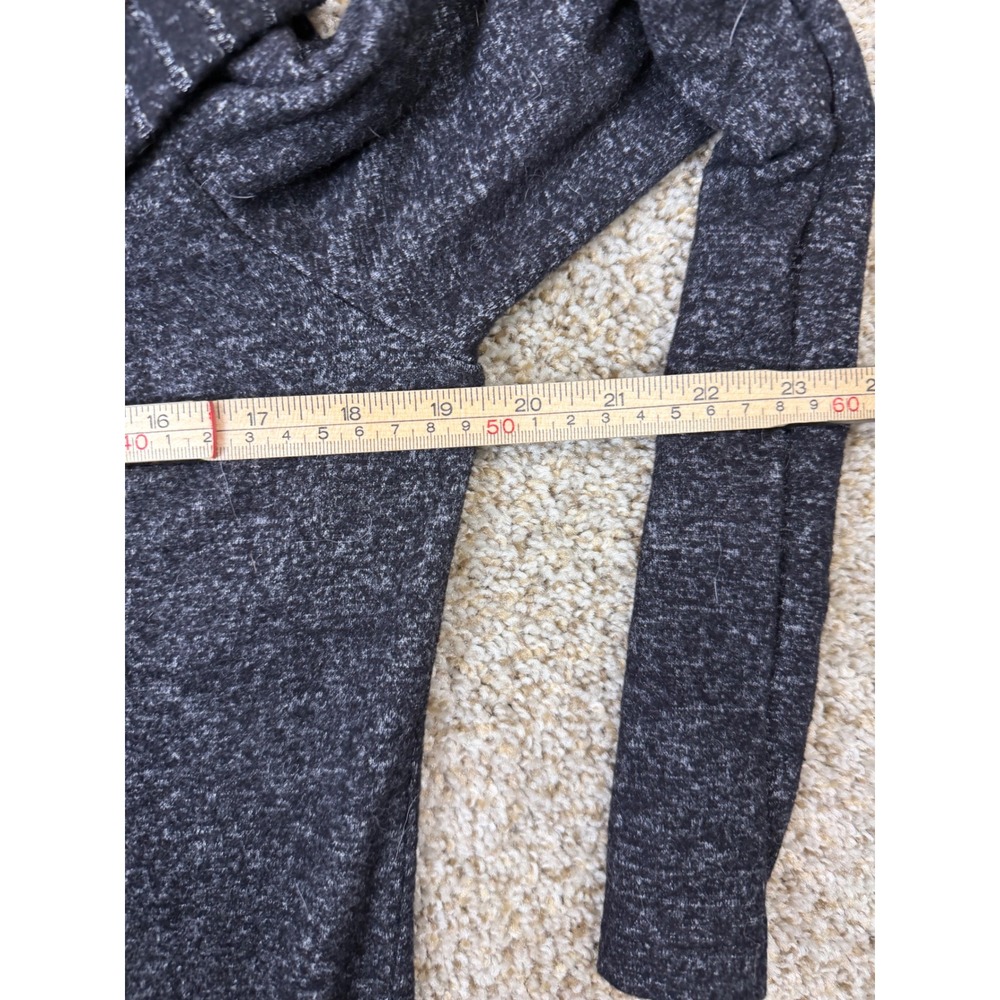 White House Black Market Cowl Neck Sweater Gray Marl Side Bow Knit Top Medium - Picture 4 of 6